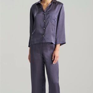 Natori Edit  Women's Purple Satin Pajama Set
